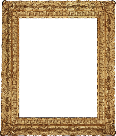 Gold Vintage Picture Frame Isolated on White